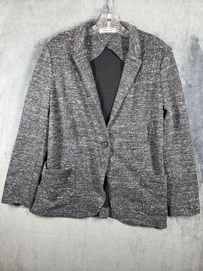 GBTSO Business Suit Jacket Blazer Womens Gray Knit Size Large